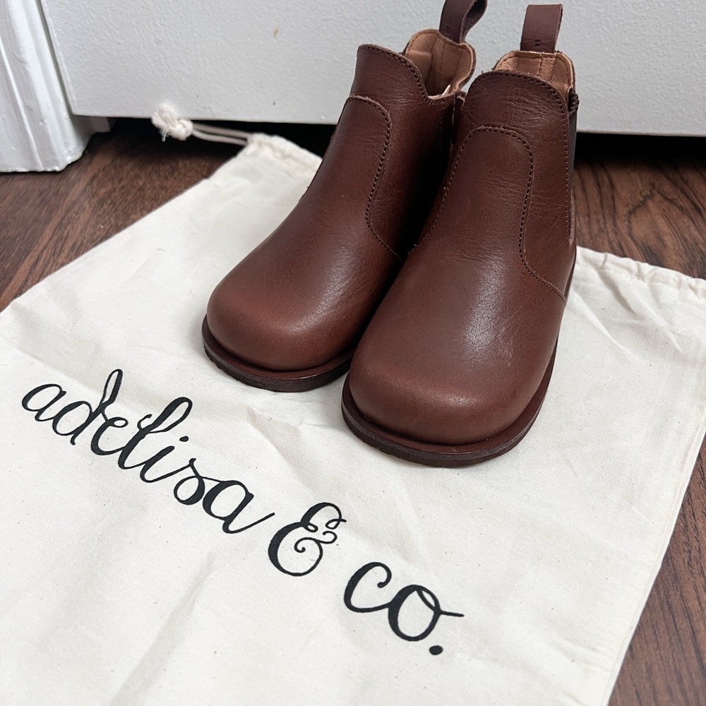 Adelisa and Co. Espresso Leather Chelsea Boots